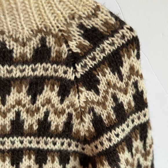 Vintage 70s Icelandic wool turtleneck sweater small brown Neutral Scandi - Picture 5 of 16